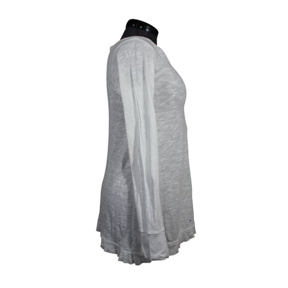 Left of Center Anthropologie burnout distressed destroyed asymmetric t-shirt L - Picture 4 of 14